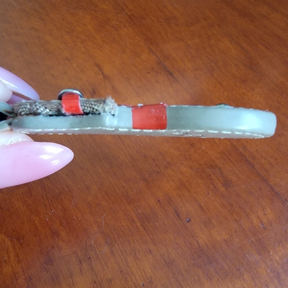 Coach Snowman Silver Red Leather Signature Jacquard Keychain Bag Charm Y2K - Picture 8 of 9